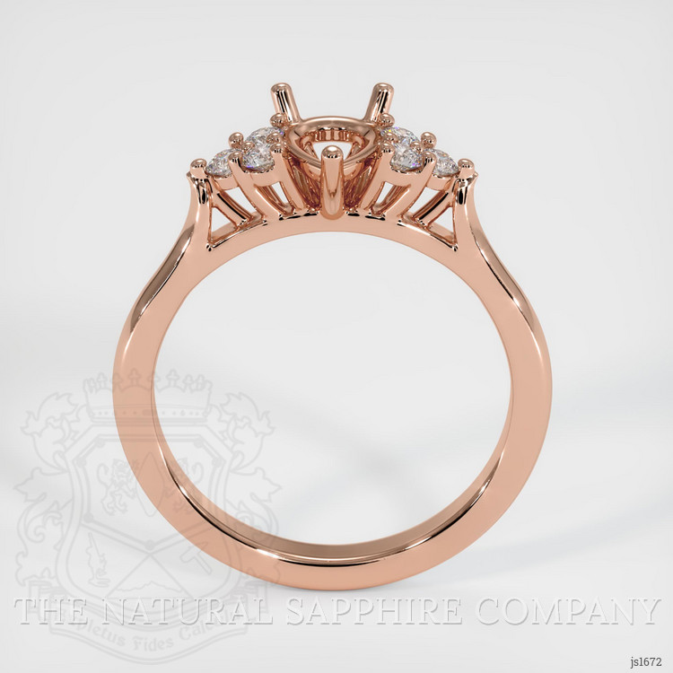 14K Rose Gold Accent Stones Ring Setting