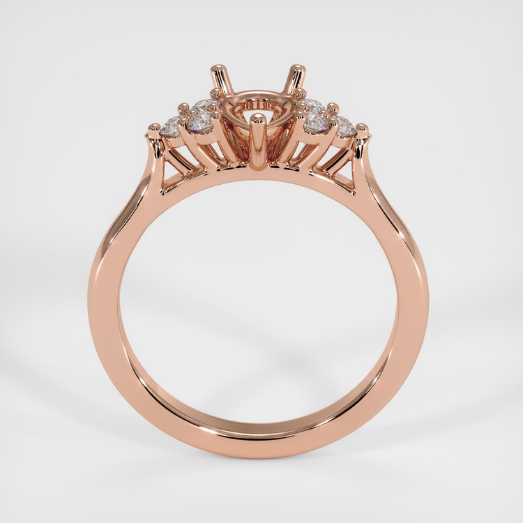 14K Rose Gold Accent Stones Ring Setting