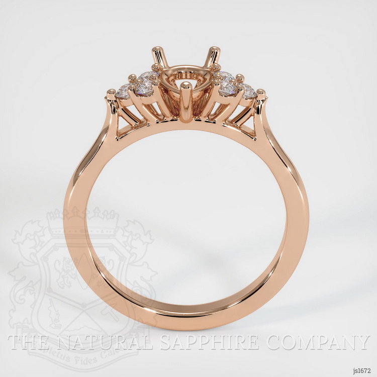 18K Rose Gold Accent Stones Ring Setting