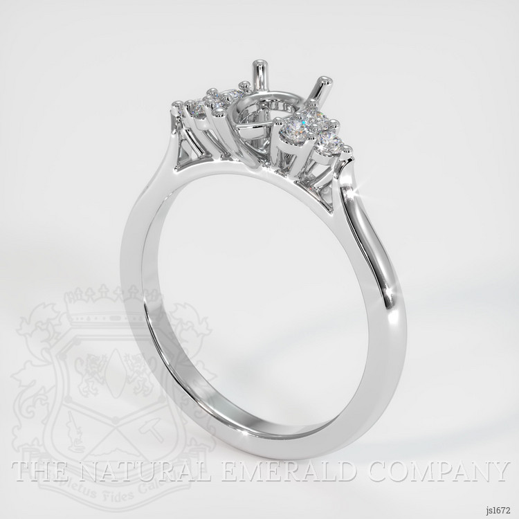 18K White Gold Accent Stones Ring Setting