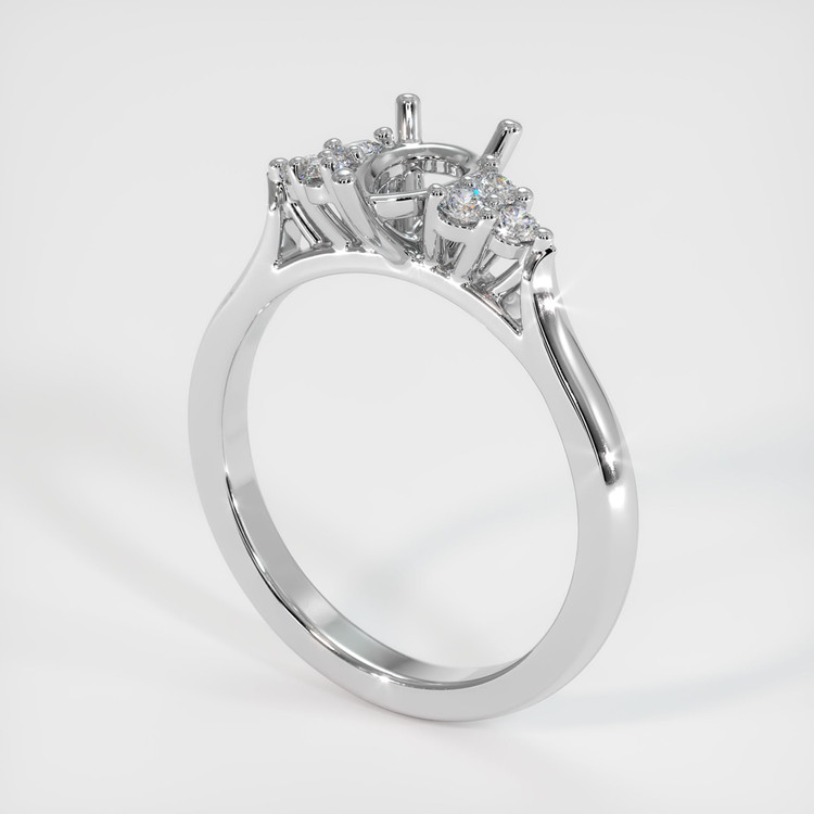 18K White Gold Accent Stones Ring Setting