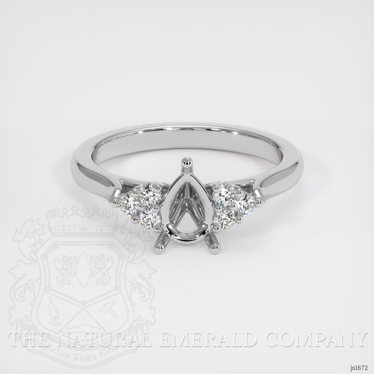 18K White Gold Accent Stones Ring Setting