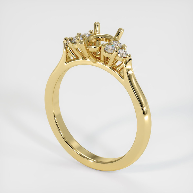18K Yellow Gold Accent Stones Ring Setting
