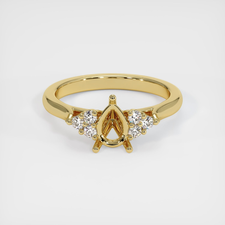18K Yellow Gold Accent Stones Ring Setting