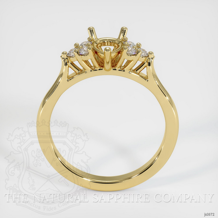 18K Yellow Gold Accent Stones Ring Setting