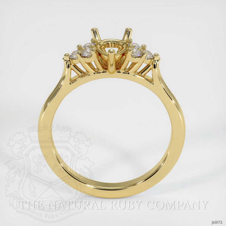 18K Yellow Gold Accent Stones Ring Setting