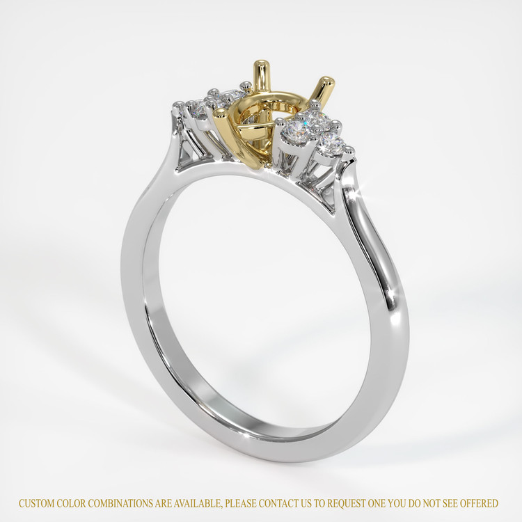14K Yellow & White Accent Stones Ring Setting