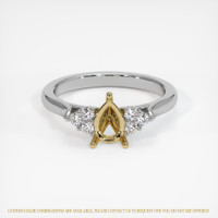 14K Yellow & White Accent Stones Ring Setting Image