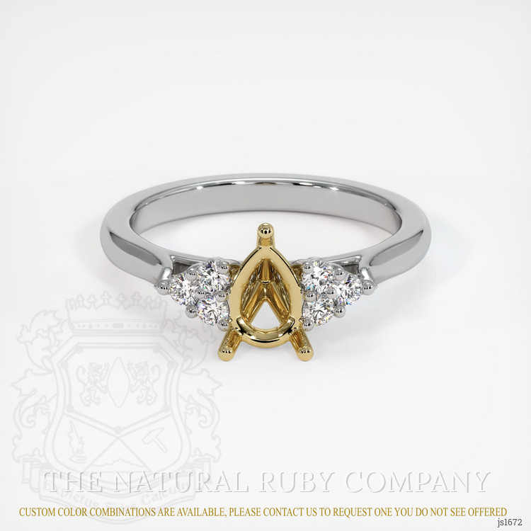 14K Yellow & White Accent Stones Ring Setting