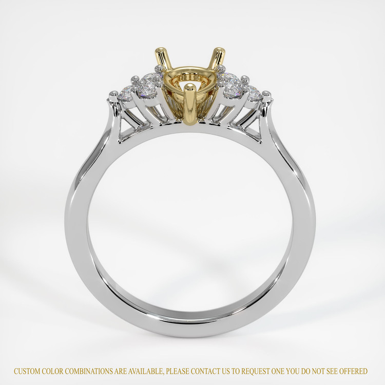 14K Yellow & White Accent Stones Ring Setting