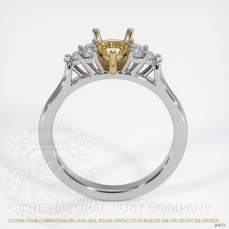 14K Yellow & White Accent Stones Ring Setting
