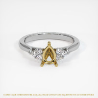 18K Yellow & White Accent Stones Ring Setting Image