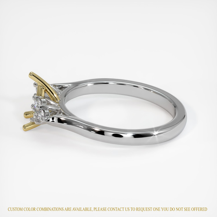18K Yellow & White Accent Stones Ring Setting