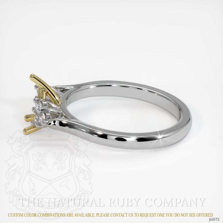 18K Yellow & White Accent Stones Ring Setting