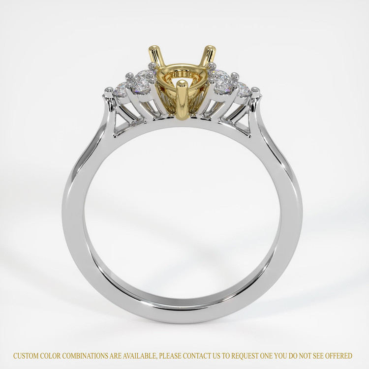 18K Yellow & White Accent Stones Ring Setting