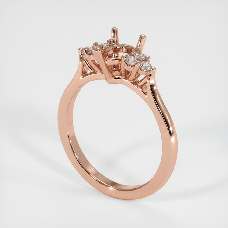 14K Rose Gold Accent Stones Ring Setting