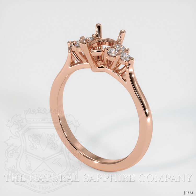 14K Rose Gold Accent Stones Ring Setting
