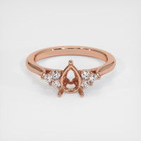 14K Rose Gold Accent Stones Ring Setting Image
