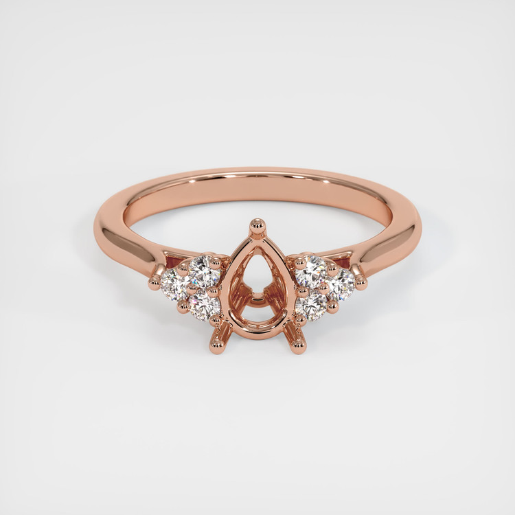 14K Rose Gold Accent Stones Ring Setting