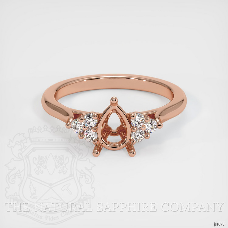 14K Rose Gold Accent Stones Ring Setting