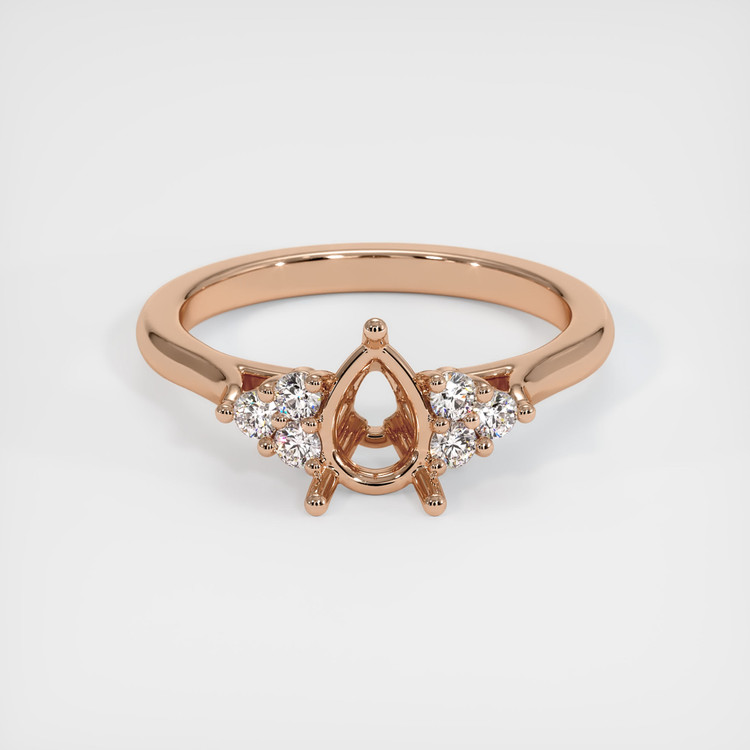 18K Rose Gold Accent Stones Ring Setting