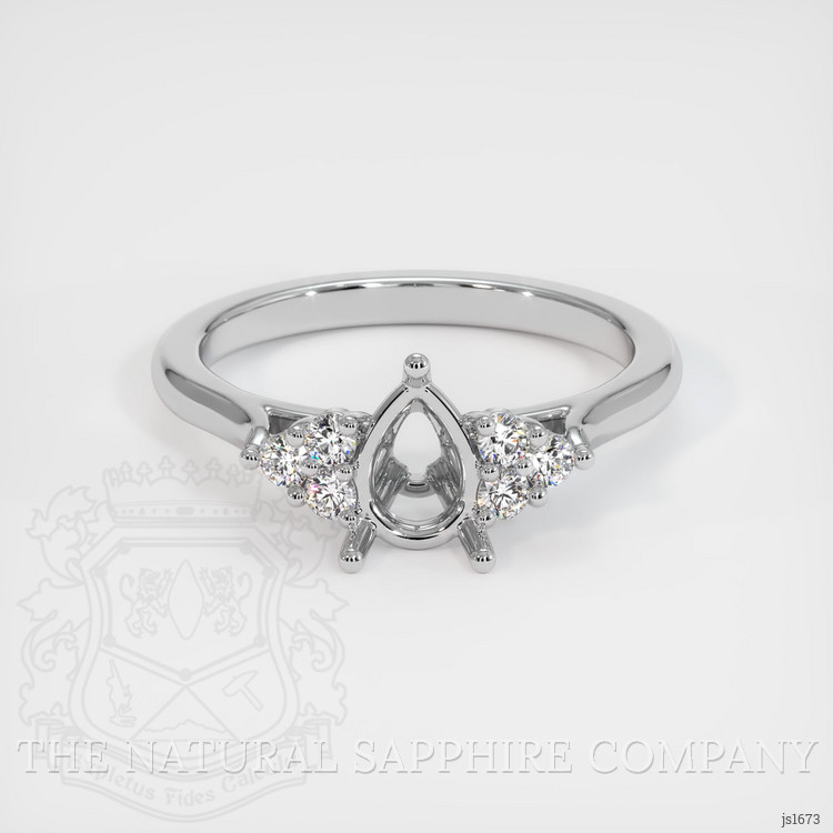 14K White Gold Accent Stones Ring Setting