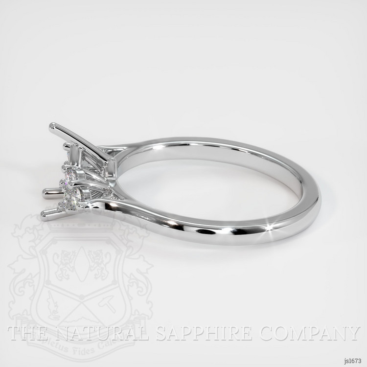 14K White Gold Accent Stones Ring Setting