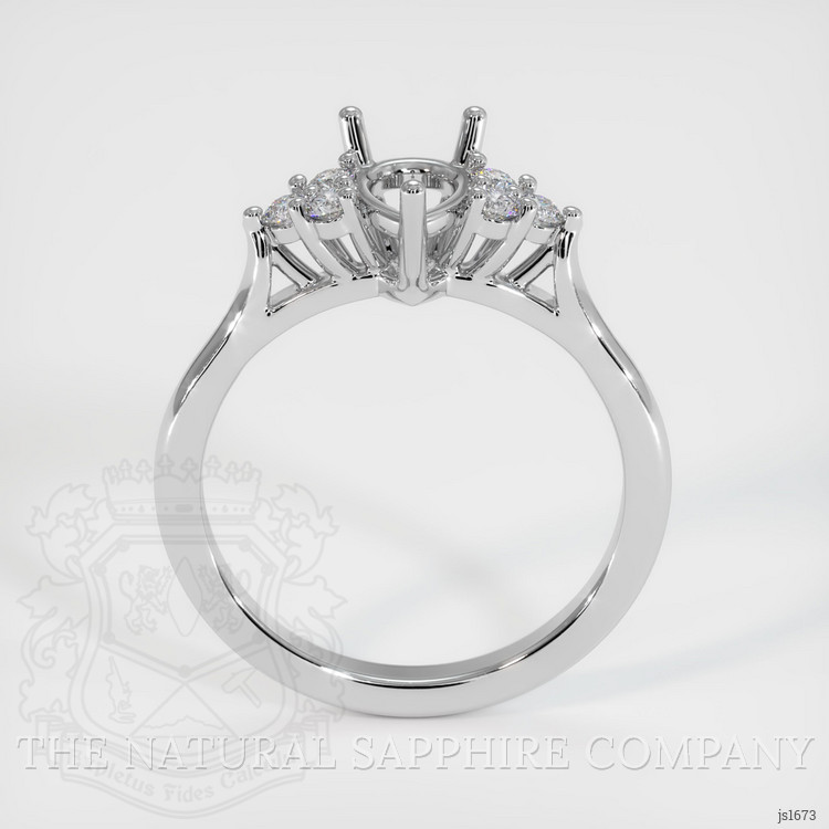 14K White Gold Accent Stones Ring Setting