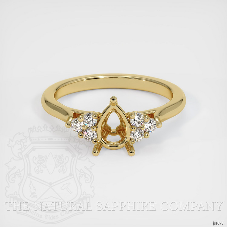 14K Yellow Gold Accent Stones Ring Setting