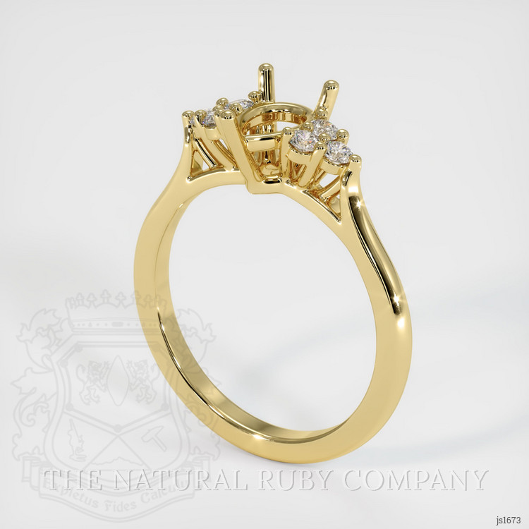 18K Yellow Gold Accent Stones Ring Setting