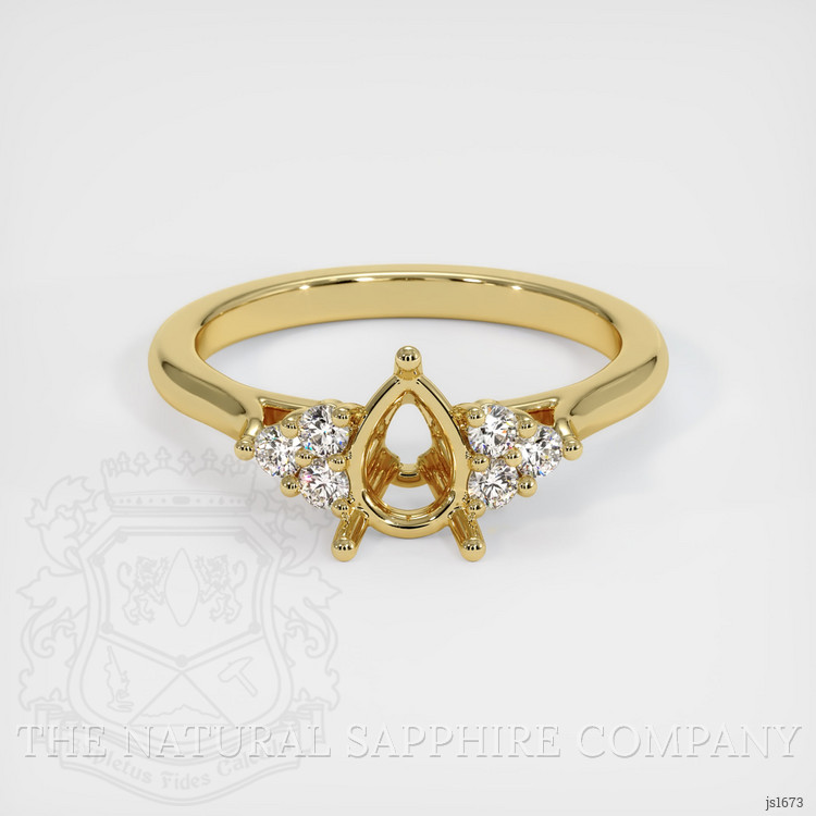 18K Yellow Gold Accent Stones Ring Setting