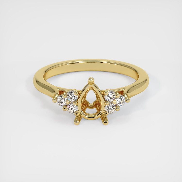 18K Yellow Gold Accent Stones Ring Setting