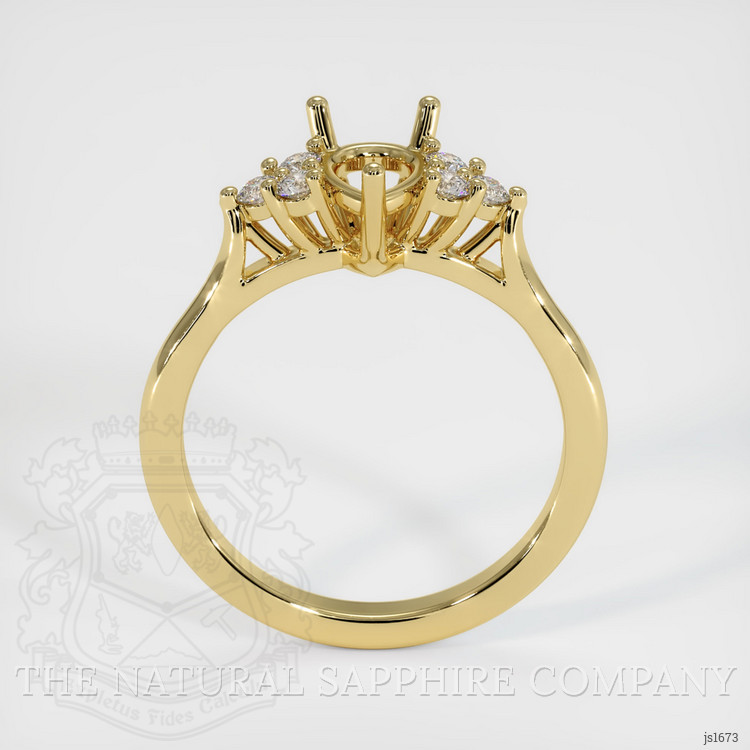 18K Yellow Gold Accent Stones Ring Setting