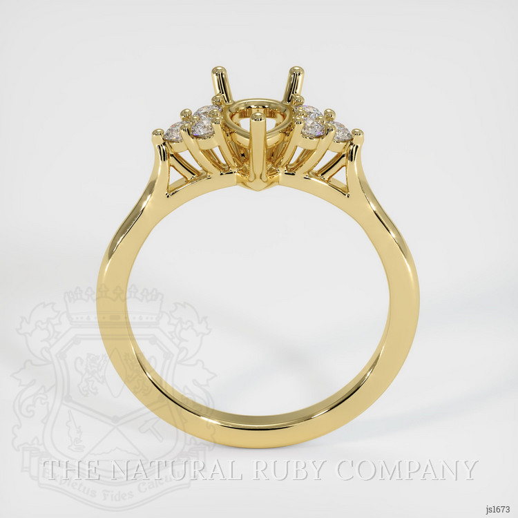 18K Yellow Gold Accent Stones Ring Setting