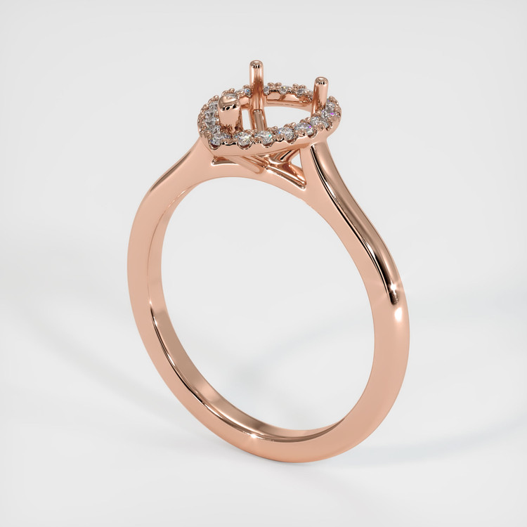 14K Rose Gold Pave Ring Setting