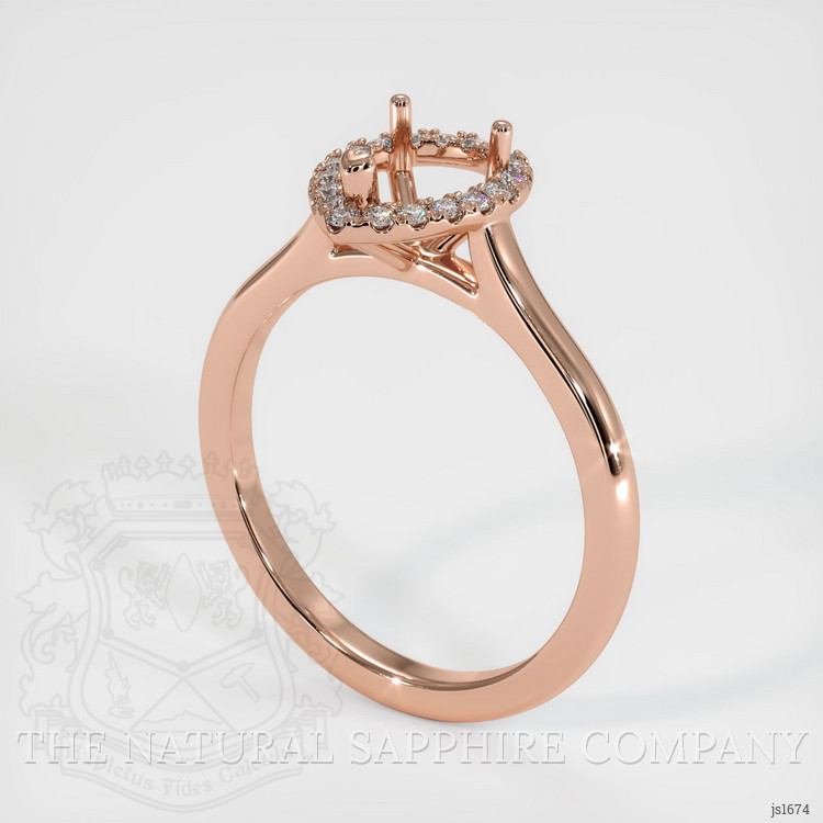 14K Rose Gold Pave Ring Setting