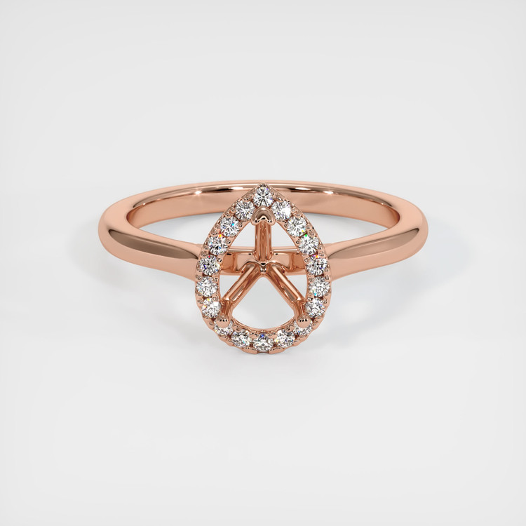 14K Rose Gold Pave Ring Setting