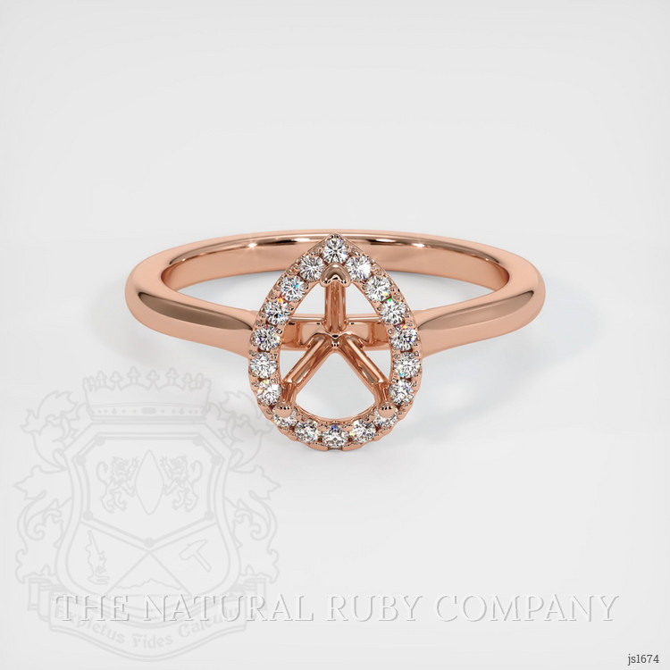 14K Rose Gold Pave Ring Setting