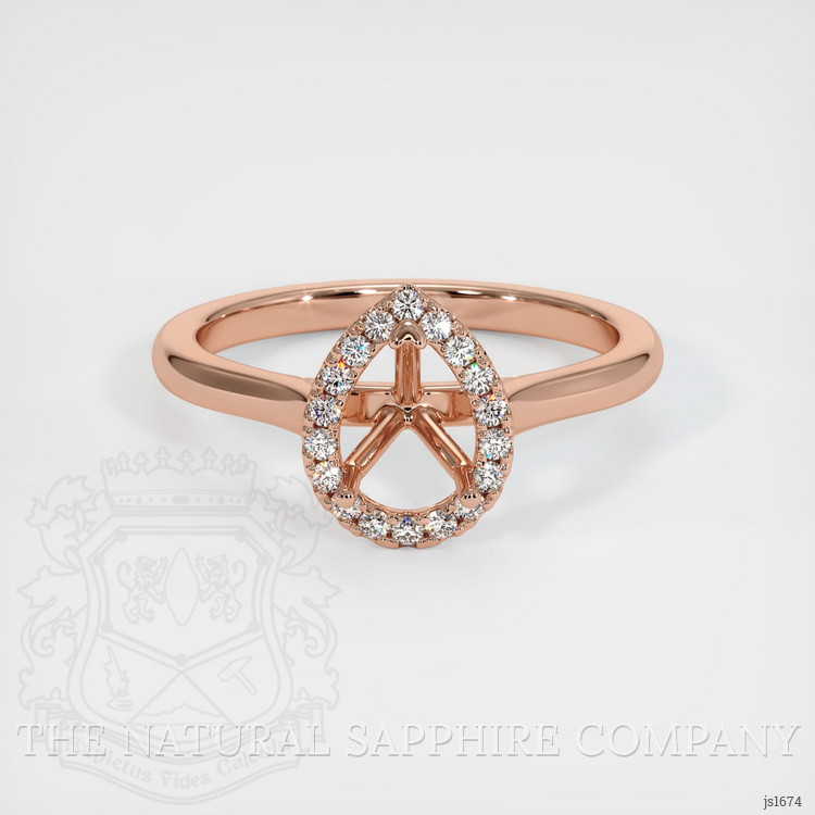 14K Rose Gold Pave Ring Setting
