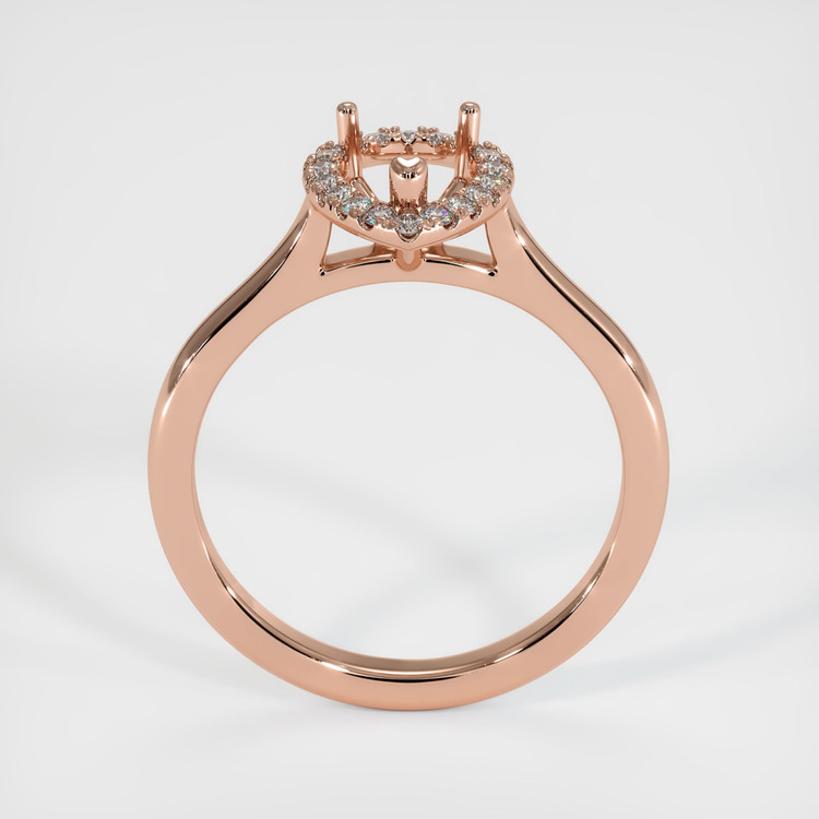 14K Rose Gold Pave Ring Setting