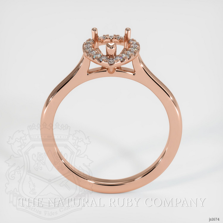 14K Rose Gold Pave Ring Setting