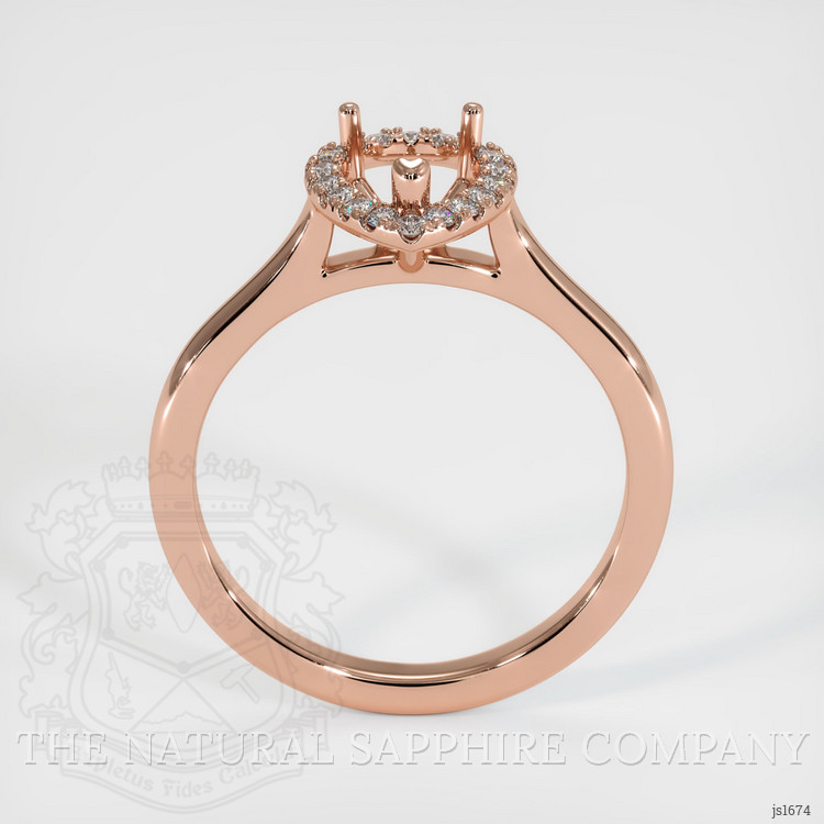 14K Rose Gold Pave Ring Setting