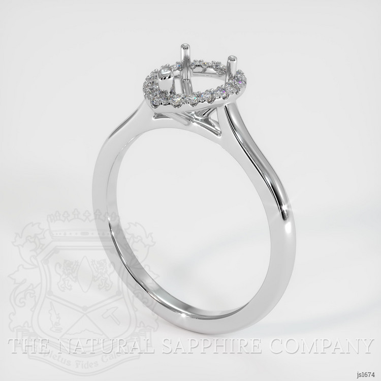 14K White Gold Pave Ring Setting