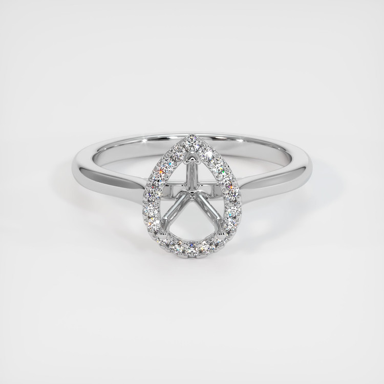 14K White Gold Pave Ring Setting