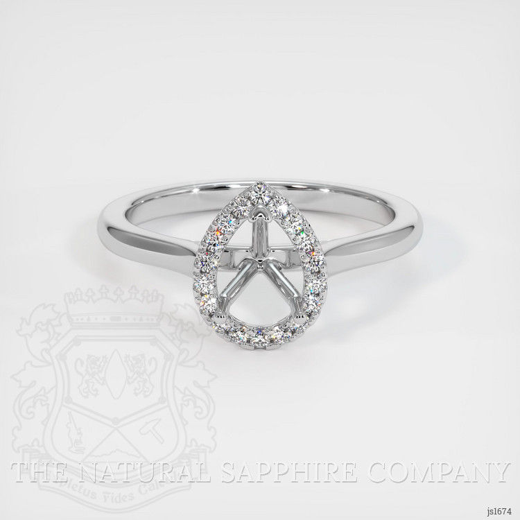 14K White Gold Pave Ring Setting