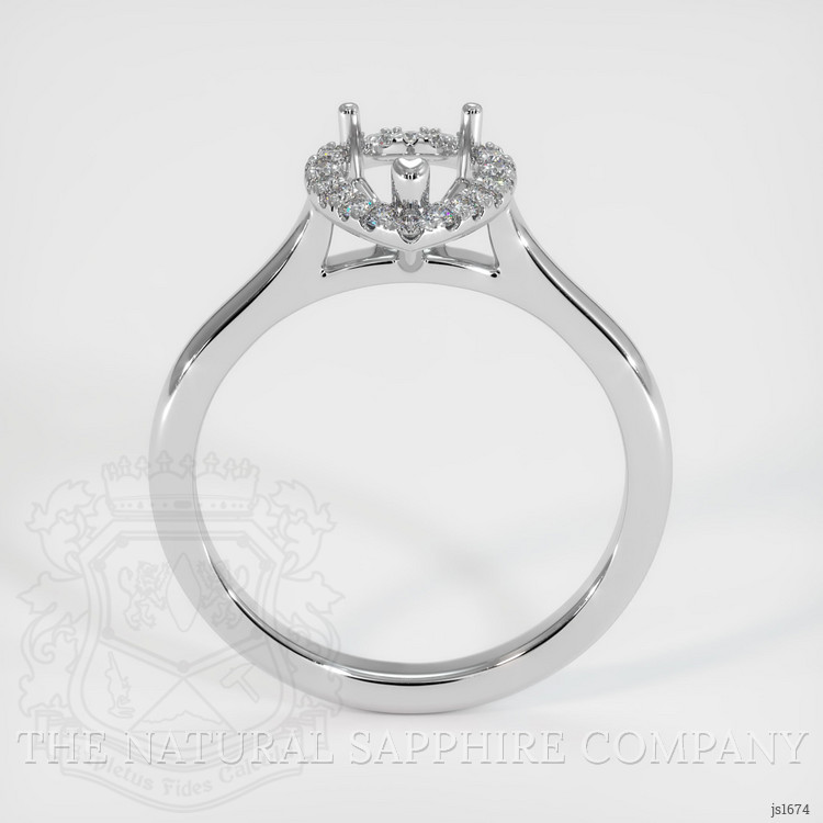 14K White Gold Pave Ring Setting