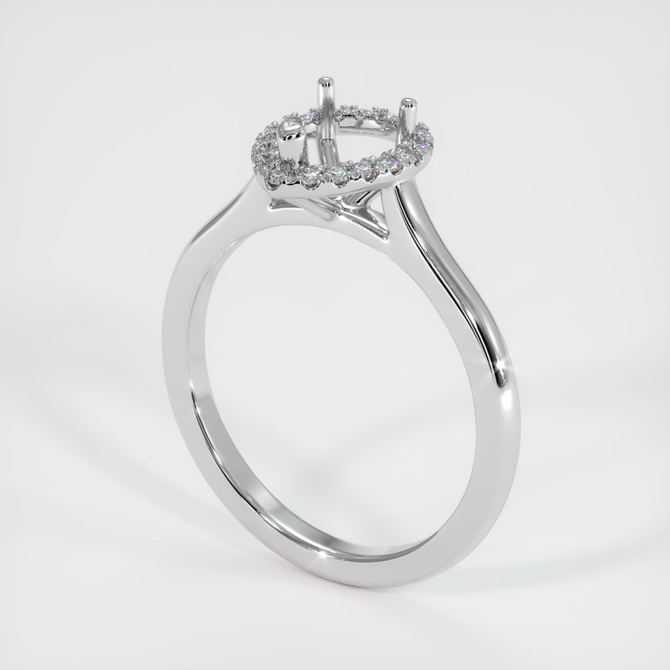 18K White Gold Pave Ring Setting