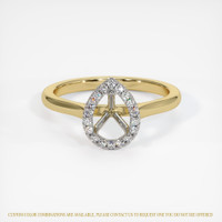 14K White & Yellow Pave Ring Setting Image