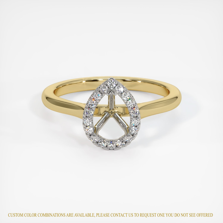 14K White & Yellow Pave Ring Setting