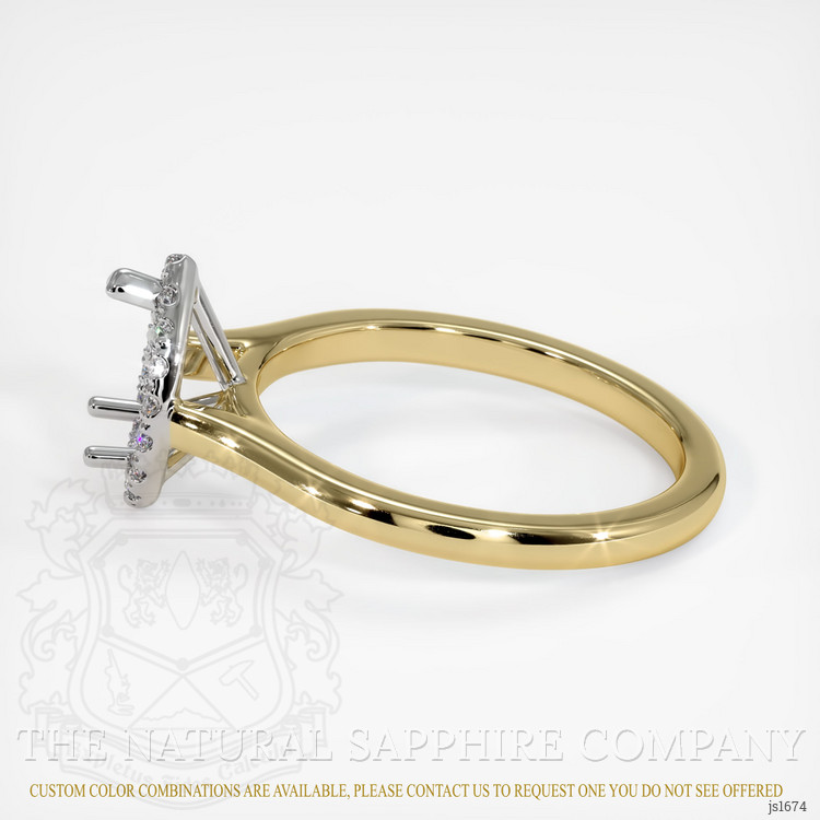 14K White & Yellow Pave Ring Setting